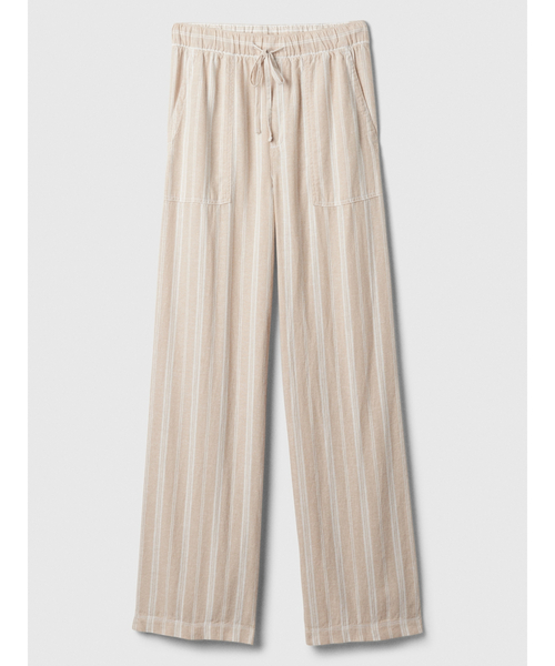 GAP(ギャップ)の「リネン混 ワイド プルオンパンツ(その他パンツ・レディース・ベージュ/ネイビー・L/S/M/XXS/XS)」の5枚目の写真