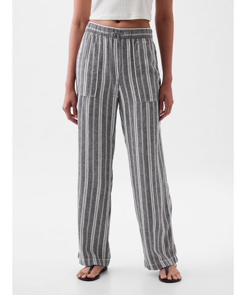 GAP(ギャップ)の「リネン混 ワイド プルオンパンツ(その他パンツ・レディース・ベージュ/ネイビー・L/S/M/XXS/XS)」の6枚目の写真