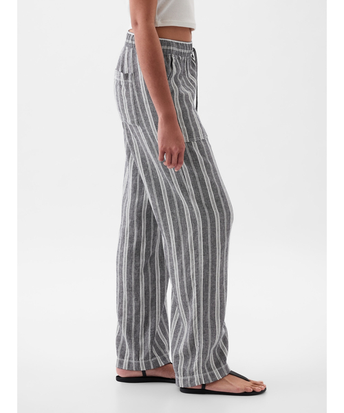 GAP(ギャップ)の「リネン混 ワイド プルオンパンツ(その他パンツ・レディース・ベージュ/ネイビー・L/S/M/XXS/XS)」の7枚目の写真