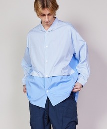 rehacer（レアセル）の「rehacer : Joint Stripe Box Shirt / ジョイント ストライプ ボックス シャツ（シャツ/ブラウス・メンズ）」