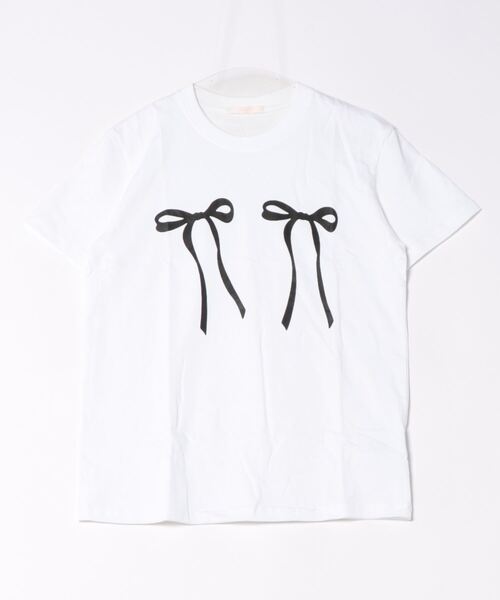 セール】リボンプリントTシャツ（Tシャツ/カットソー）｜frunco