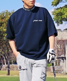 GIORNO SEVEN（ジョルノセブン）の「モックネックシャツ ゴルフウェア ワイドシルエット 半袖 ネックロゴ ポロシャツ ハイネック メンズ（ゴルフグッズ）」