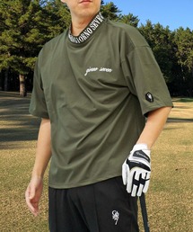 GIORNO SEVEN（ジョルノセブン）の「モックネックシャツ ゴルフウェア ワイドシルエット 半袖 ネックロゴ ポロシャツ ハイネック メンズ（ゴルフグッズ）」