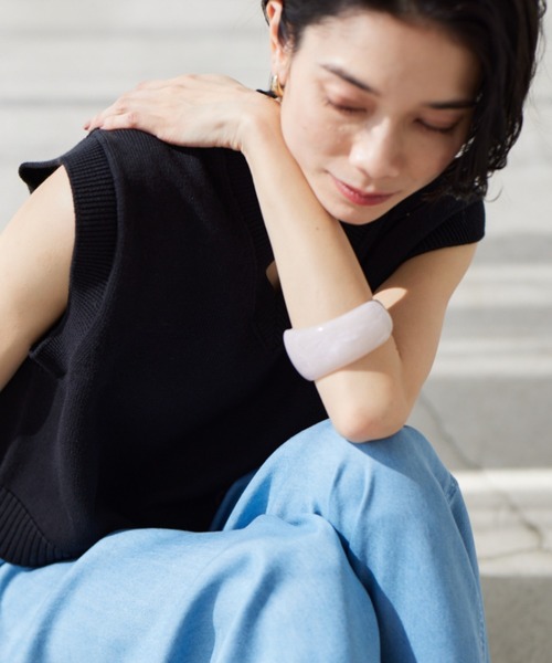 BARNYARDSTORM（バンヤードストーム）の「BARNYARDSTORM / クリアワイドバングル（バングル/リストバンド・レディース・ピンク/ブラウン/クリア・FREE）」の3枚目の写真