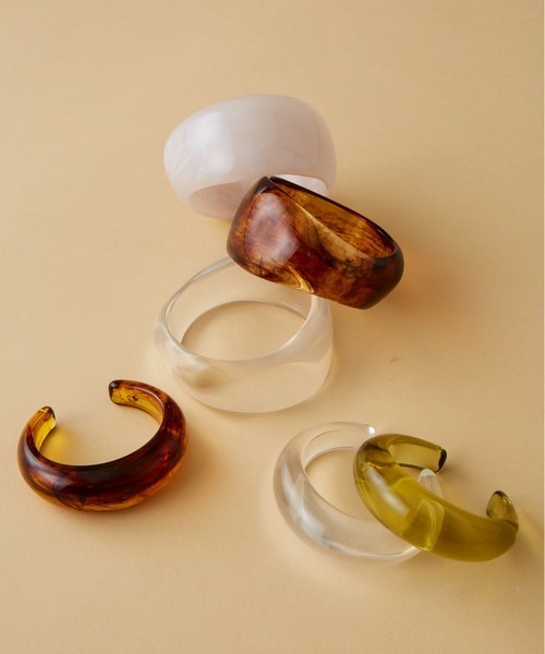 BARNYARDSTORM（バンヤードストーム）の「BARNYARDSTORM / クリアワイドバングル（バングル/リストバンド・レディース・ピンク/ブラウン/クリア・FREE）」の4枚目の写真