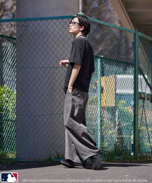 PUBLUX（パブリュクス）の「PUBLUX/パブリュクス MLB 別注 ロゴ刺繍鹿の子ポロシャツ【限定展開】（ポロシャツ・メンズ・ライトグレー/ネイビー/ブラック/チャコールグレー・SMALL/MEDIUM/LARGE）」の19枚目の写真