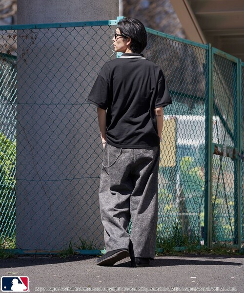 PUBLUX（パブリュクス）の「PUBLUX/パブリュクス MLB 別注 ロゴ刺繍鹿の子ポロシャツ【限定展開】（ポロシャツ・メンズ・ライトグレー/ネイビー/ブラック/チャコールグレー・SMALL/MEDIUM/LARGE）」の21枚目の写真