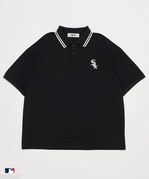 PUBLUX（パブリュクス）の「PUBLUX/パブリュクス MLB 別注 ロゴ刺繍鹿の子ポロシャツ【限定展開】（ポロシャツ・メンズ・ライトグレー/ネイビー/ブラック/チャコールグレー・SMALL/MEDIUM/LARGE）」の9枚目の写真
