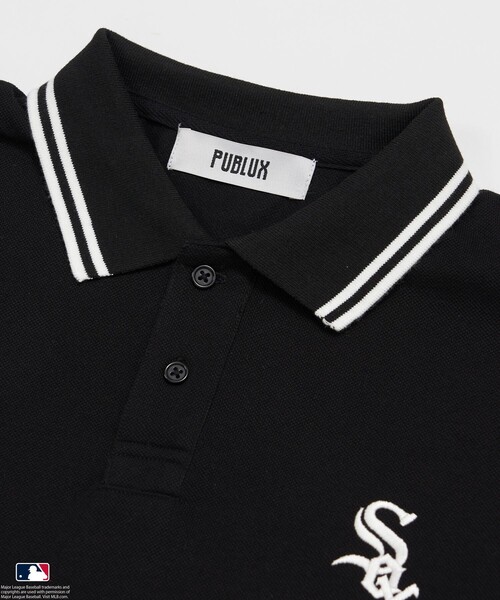 PUBLUX（パブリュクス）の「PUBLUX/パブリュクス MLB 別注 ロゴ刺繍鹿の子ポロシャツ【限定展開】（ポロシャツ・メンズ・ライトグレー/ネイビー/ブラック/チャコールグレー・SMALL/MEDIUM/LARGE）」の11枚目の写真