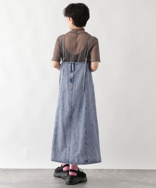 RAGEBLUE（レイジブルー）の「スリットデニムキャミワンピース（ワンピース・レディース・ブルー/ブラック・FREE）」の7枚目の写真