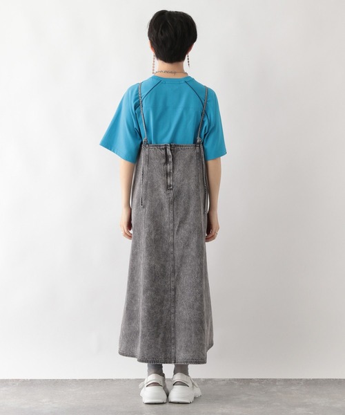 RAGEBLUE（レイジブルー）の「スリットデニムキャミワンピース（ワンピース・レディース・ブルー/ブラック・FREE）」の9枚目の写真