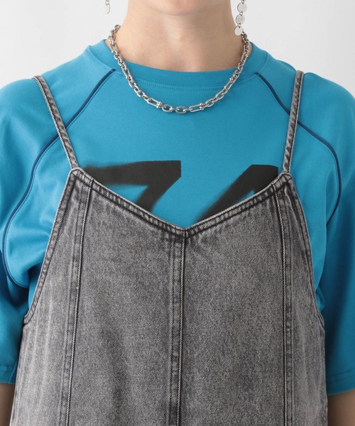 RAGEBLUE（レイジブルー）の「スリットデニムキャミワンピース（ワンピース・レディース・ブルー/ブラック・FREE）」の10枚目の写真