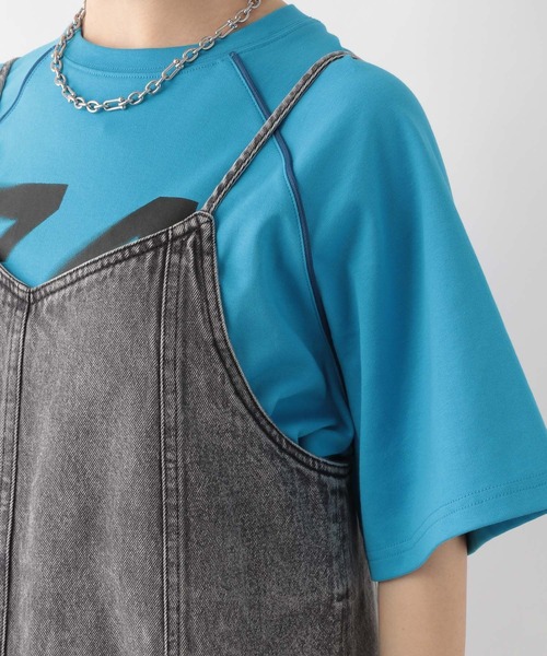 RAGEBLUE（レイジブルー）の「スリットデニムキャミワンピース（ワンピース・レディース・ブルー/ブラック・FREE）」の11枚目の写真