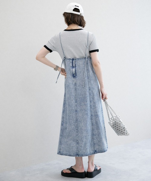 RAGEBLUE（レイジブルー）の「スリットデニムキャミワンピース（ワンピース・レディース・ブルー/ブラック・FREE）」の21枚目の写真