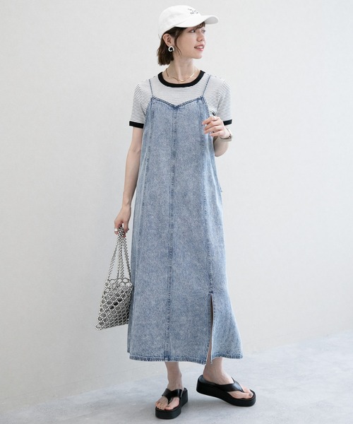 RAGEBLUE（レイジブルー）の「スリットデニムキャミワンピース（ワンピース・レディース・ブルー/ブラック・FREE）」の19枚目の写真