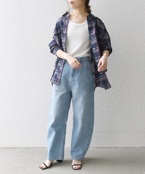 SHIPS any(シップス エニィ)の「SHIPS any:〈手洗い可能〉シアー チェック ウエスタン シャツ(シャツ/ブラウス・レディース・ネイビー/イエロー・ONE SIZE)」の11枚目の写真