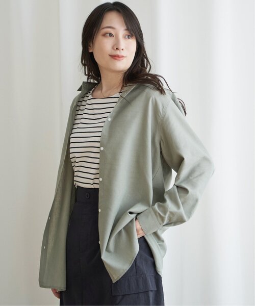 フレンチリネンMIX長袖シャツ【抗菌防臭／吸水速乾】（シャツ/ブラウス