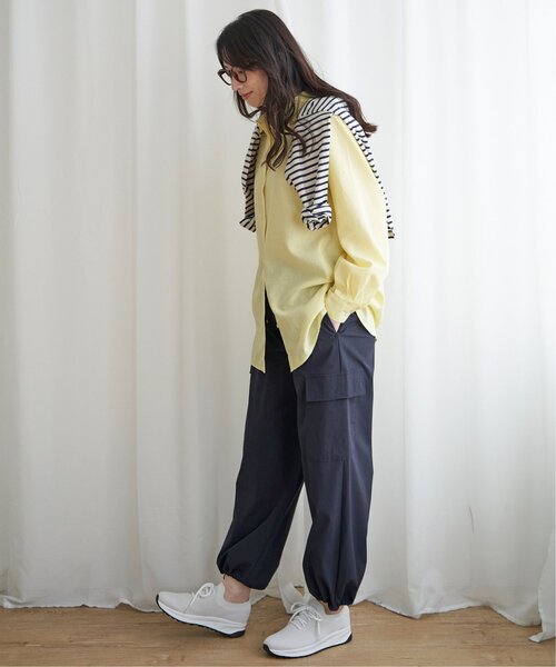 ikka(イッカ)の「フレンチリネンMIX長袖シャツ【抗菌防臭/吸水速乾】(シャツ/ブラウス・レディース・ホワイト/ベージュ/ネイビー/イエロー/ブルー/グリーン・M/L/S)」の17枚目の写真