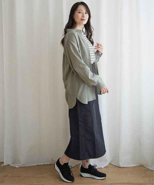 ikka(イッカ)の「フレンチリネンMIX長袖シャツ【抗菌防臭/吸水速乾】(シャツ/ブラウス・レディース・ホワイト/ベージュ/ネイビー/イエロー/ブルー/グリーン・M/L/S)」の18枚目の写真