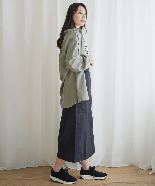 ikka(イッカ)の「フレンチリネンMIX長袖シャツ【抗菌防臭/吸水速乾】(シャツ/ブラウス・レディース・ホワイト/ベージュ/ネイビー/イエロー/ブルー/グリーン・M/L/S)」の19枚目の写真