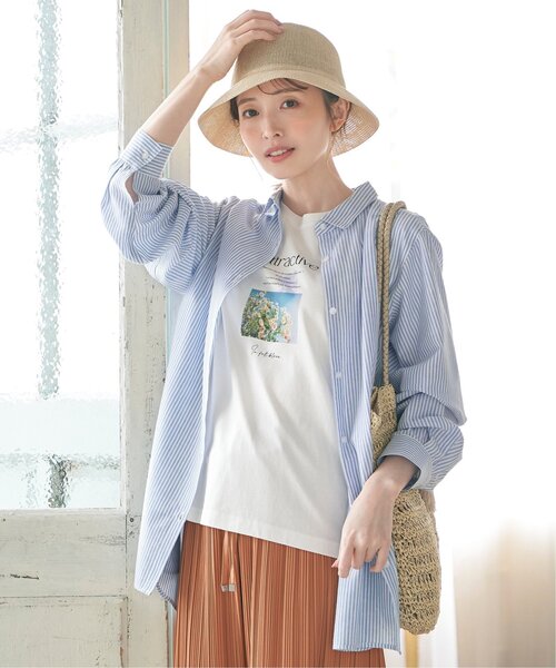 ikka(イッカ)の「フレンチリネンMIX長袖シャツ【抗菌防臭/吸水速乾】(シャツ/ブラウス・レディース・ホワイト/ベージュ/ネイビー/イエロー/ブルー/グリーン・M/L/S)」の20枚目の写真