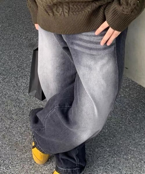 A'GEM/9 × .kom 『.KOM/ドットケーオーエム』ウォッシュデニムパンツ（デニムパンツ）｜.KOM（ドットコム）