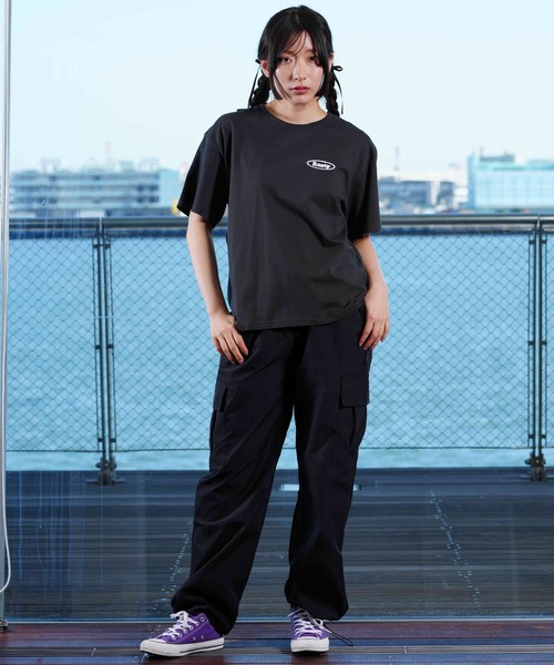 ムラサキスポーツ（ムラサキスポーツ）の「【ムラサキスポーツ限定】KOREA/コリア ナイロンカーゴパンツ ワイドルーズシルエット 韓国ストリート NZ5FKEEPER（カーゴパンツ・レディース・ブラック/カーキ/ピンク・FREE）」の11枚目の写真