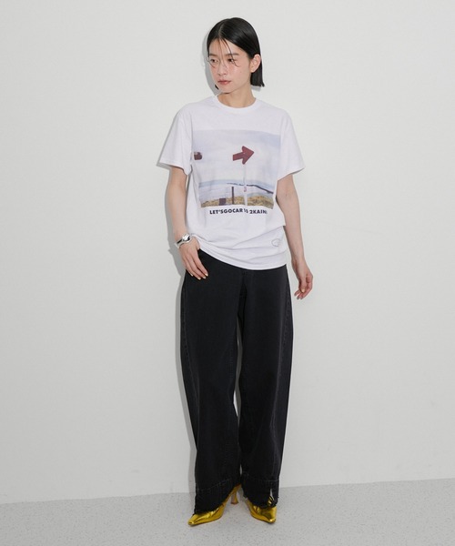 TANGTANG(タンタン)の「【TANGTANG for ADAM ET ROPE'】別注GASATANG LET'SGOCAR10 2KAINI(Tシャツ/カットソー・レディース・ホワイト・S)」の2枚目の写真