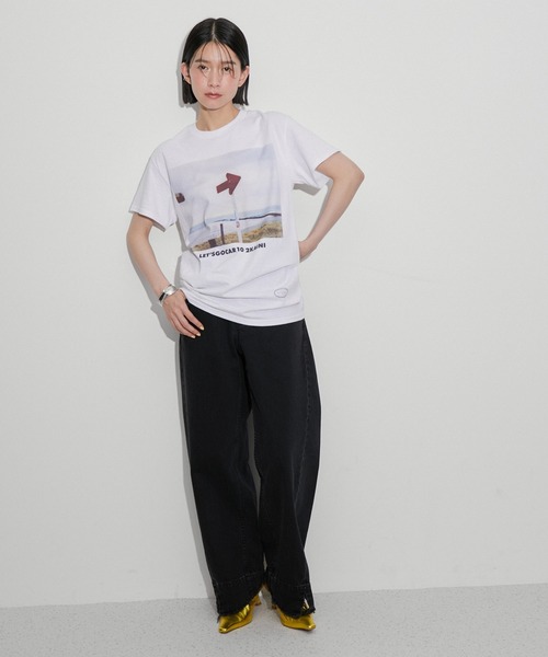 TANGTANG(タンタン)の「【TANGTANG for ADAM ET ROPE'】別注GASATANG LET'SGOCAR10 2KAINI(Tシャツ/カットソー・レディース・ホワイト・S)」の3枚目の写真