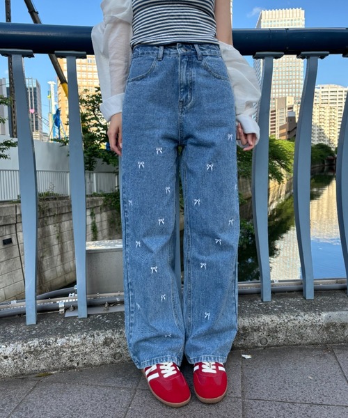 ★関税込★IUGAMAKARAS★Ribbon Denim Pants ★デニム★ petitlppzozo___1_ae52b110-61f6