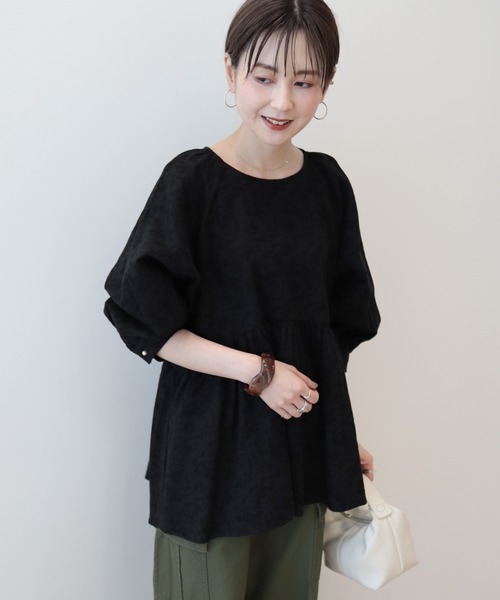 AMERICAN HOLIC(アメリカンホリック)の「ジャガード袖ボリュームチュニック(チュニック・レディース・ブラック・M/L)」の18枚目の写真
