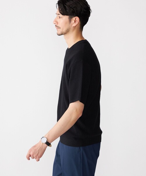 SHIPS:〈手洗い可能〉リネン バスケット ニット Tシャツ セール】SHIPS:〈手洗い可能〉リネン バスケット ニット Tシャツ