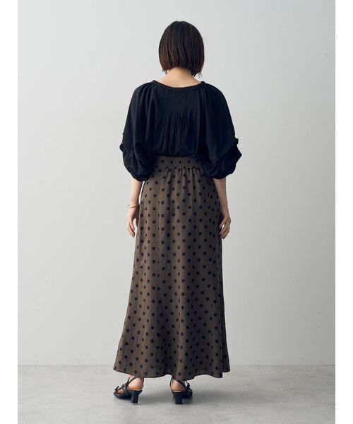 YECCA VECCA(イェッカヴェッカ)の「レーヨンリネンドットマーメイドスカート(スカート・レディース・ライトベージュ/ブラウン・S/M)」の20枚目の写真
