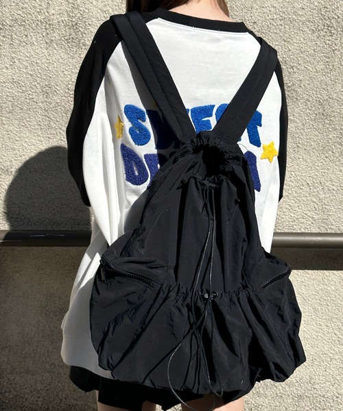 shrita（シュリータ）の「ドロストシャーリングナイロンバックパック（バックパック/リュック・キッズ・ライトブルー/ブラック/ベージュ・FREE）」の7枚目の写真