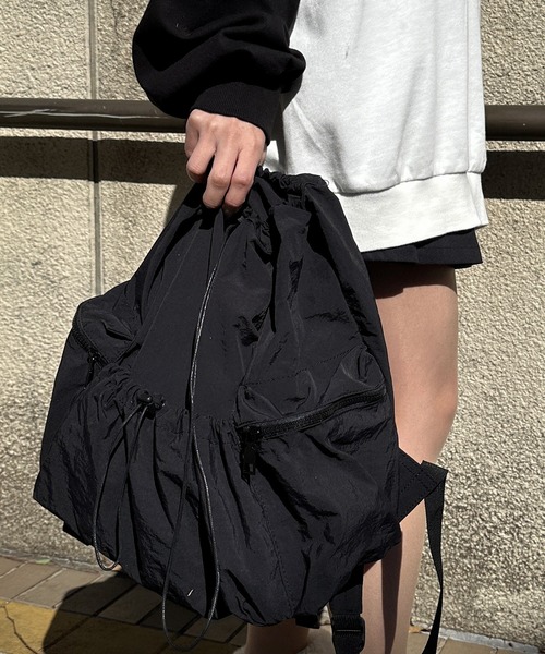 shrita（シュリータ）の「ドロストシャーリングナイロンバックパック（バックパック/リュック・キッズ・ライトブルー/ブラック/ベージュ・FREE）」の11枚目の写真