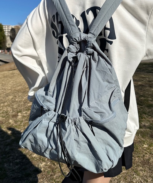 shrita（シュリータ）の「ドロストシャーリングナイロンバックパック（バックパック/リュック・キッズ・ライトブルー/ブラック/ベージュ・FREE）」の19枚目の写真