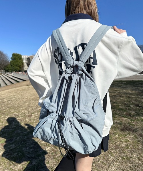 shrita（シュリータ）の「ドロストシャーリングナイロンバックパック（バックパック/リュック・キッズ・ライトブルー/ブラック/ベージュ・FREE）」の20枚目の写真