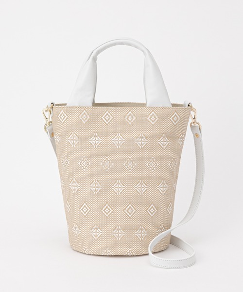 russet カゴ2wayトートバッグ ナイロンジャガード2WAYミニトートバッグ （トートバッグ）｜russet