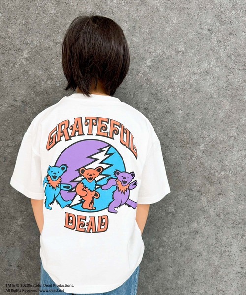 Grateful Dead（グレイトフルデッド）の「GRATEFUL DEAD　グレイトフルデッド　オーバーサイズ　半袖Tシャツ（Tシャツ/カットソー・キッズ・ブラック/ホワイト系/ベージュ/チャコール/ダークグリーン/オフホワイト/パープル/ネイビー/杢グレー/グレー系/ホワイト系1/ホワイト系2/ベージュ系/ダークグリーン系/ブラック系/オレンジ・160cm/150cm/140cm/130cm/120cm/110cm）」の3枚目の写真