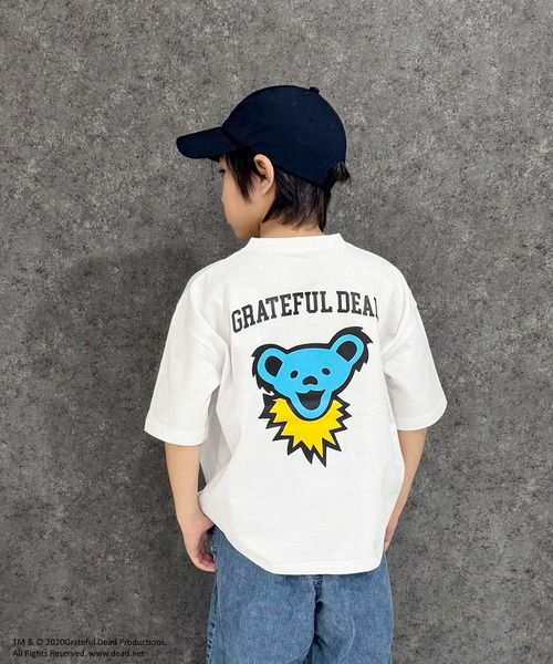 Grateful Dead（グレイトフルデッド）の「GRATEFUL DEAD　グレイトフルデッド　オーバーサイズ　半袖Tシャツ（Tシャツ/カットソー・キッズ・ブラック/ホワイト系/ベージュ/チャコール/ダークグリーン/オフホワイト/パープル/ネイビー/杢グレー/グレー系/ホワイト系1/ホワイト系2/ベージュ系/ダークグリーン系/ブラック系/オレンジ・160cm/150cm/140cm/130cm/120cm/110cm）」の4枚目の写真