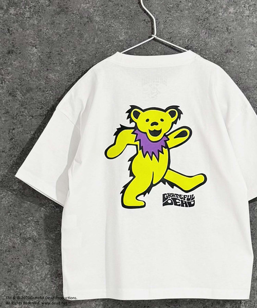 Grateful Dead（グレイトフルデッド）の「GRATEFUL DEAD　グレイトフルデッド　オーバーサイズ　半袖Tシャツ（Tシャツ/カットソー・キッズ・ブラック/ホワイト系/ベージュ/チャコール/ダークグリーン/オフホワイト/パープル/ネイビー/杢グレー/グレー系/ホワイト系1/ホワイト系2/ベージュ系/ダークグリーン系/ブラック系/オレンジ・160cm/150cm/140cm/130cm/120cm/110cm）」の5枚目の写真
