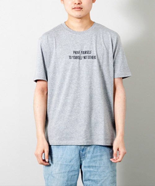 STYLEBLOCK(スタイルブロック)の「(MT097)半袖プリントTシャツ(PROVE)(Tシャツ/カットソー・メンズ・ベージュ/杢グレー/ブルー・LL/M/L)」の2枚目の写真