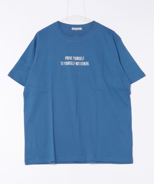 【 Jeans】半袖 カラーブロック Tシャツ ティール/送料無料 MT097)半袖プリントTシャツ(PROVE)(Tシャツ/カットソー