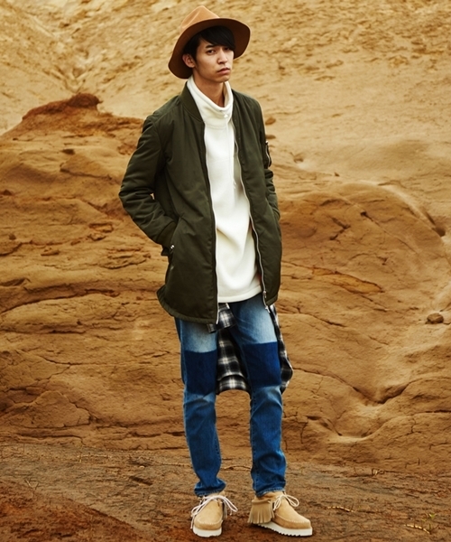 WEGO（ウィゴー）の「WEGO/パデッドロングMA-1（ミリタリージャケット・メンズ・ブラック/カーキ・MEDIUM/LARGE）」の13枚目の写真