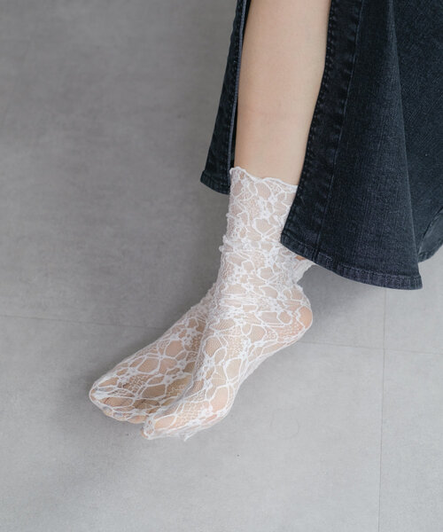 Kastane（カスタネ）の「レースソックス（ソックス/靴下・レディース・ホワイト/ブラック・FREE）」の7枚目の写真