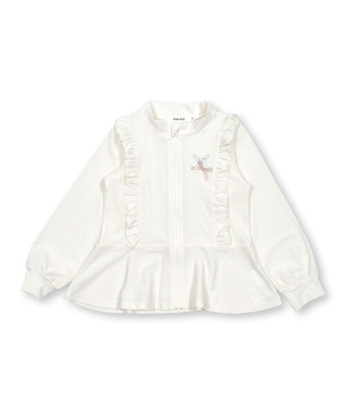 SLAP SLIP（スラップスリップ）の「ジップ付き胸リボンフリルラッシュガード(90~140cm)（ラッシュガード・キッズ・ホワイト/ピンク・100cm/120cm/130cm/140cm/90cm/110cm）」の9枚目の写真