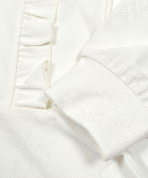 SLAP SLIP（スラップスリップ）の「ジップ付き胸リボンフリルラッシュガード(90~140cm)（ラッシュガード・キッズ・ホワイト/ピンク・100cm/120cm/130cm/140cm/90cm/110cm）」の4枚目の写真