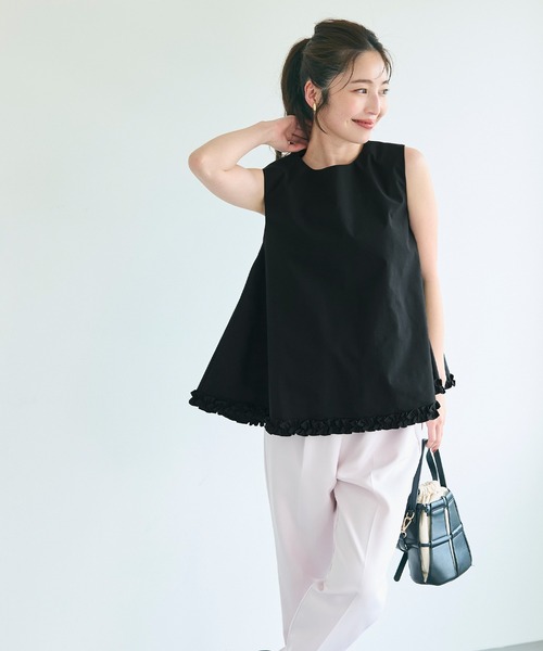 coca（coca）（コカ）の「ホイップフリルAラインブラウス（シャツ/ブラウス・レディース・ホワイト/ブラック/ドット・M/L/S）」の12枚目の写真