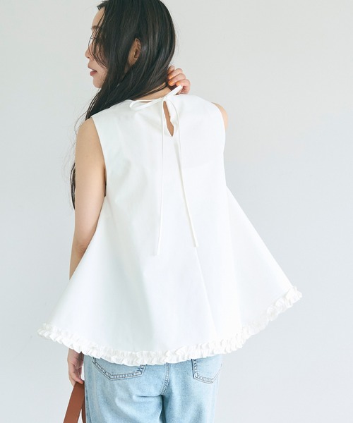 coca（coca）（コカ）の「ホイップフリルAラインブラウス（シャツ/ブラウス・レディース・ホワイト/ブラック/ドット・M/L/S）」の18枚目の写真