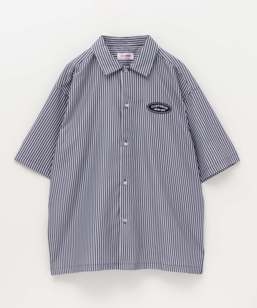 CONVERSE(コンバース)の「CONVERSE ストライプワッペンシャツ(シャツ/ブラウス・メンズ・ホワイト/ネイビー・M/L/XL)」の14枚目の写真